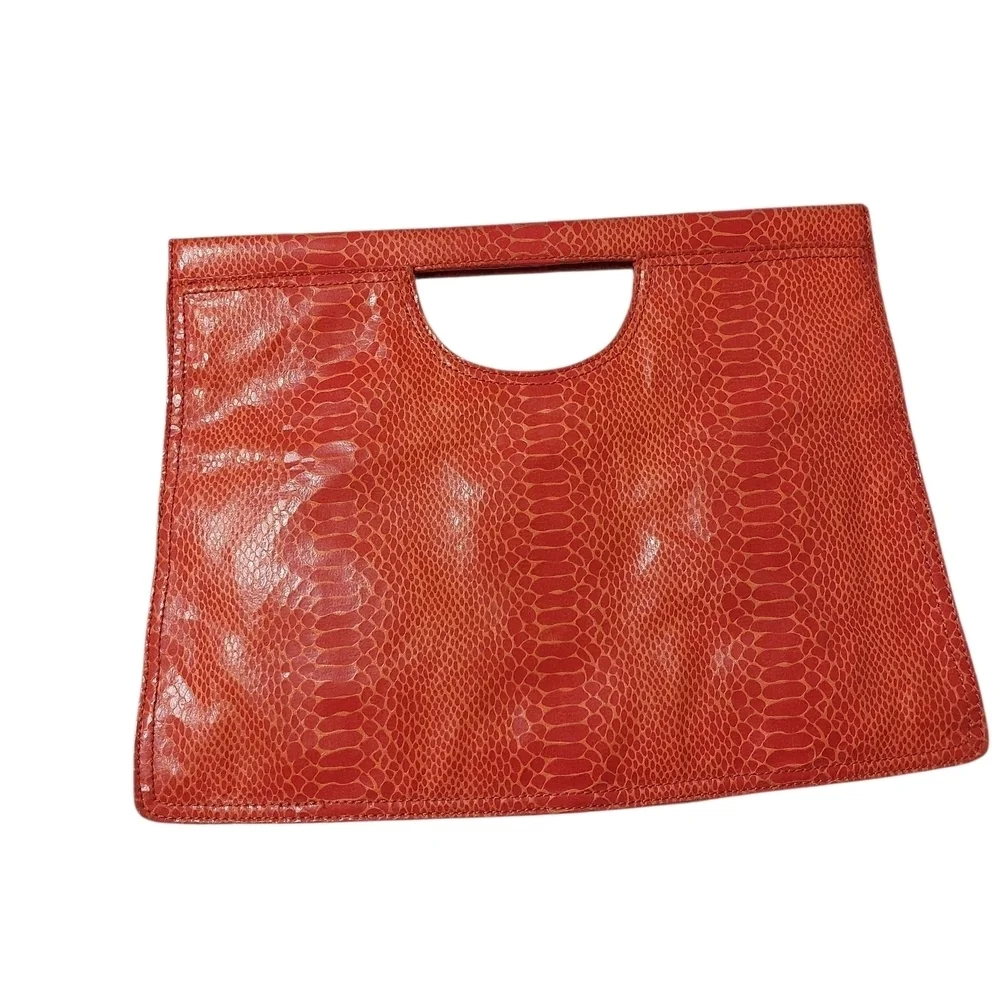 Nine West Red Snakeskin Clutch